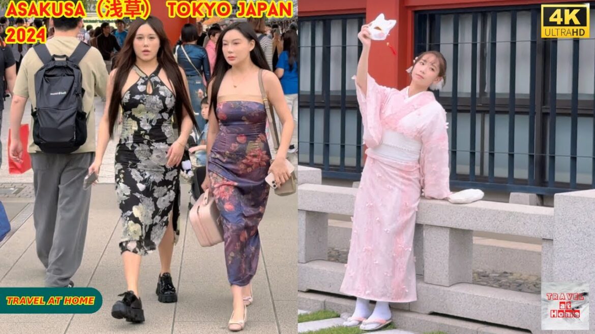 4k hdr japan travel 2024 | Walk in Asakusa（浅草）Tokyo japan |  Relaxing Natural City ambience