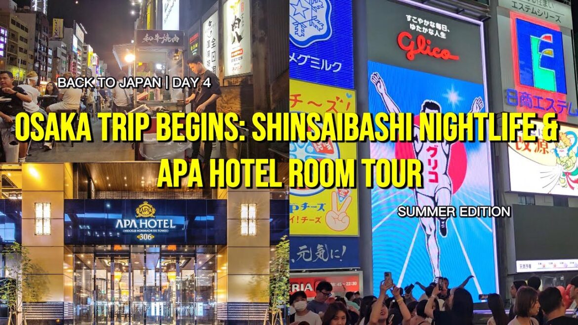 Osaka Trip Begins: Shinsaibashi Nightlife & APA Hotel Room Tour