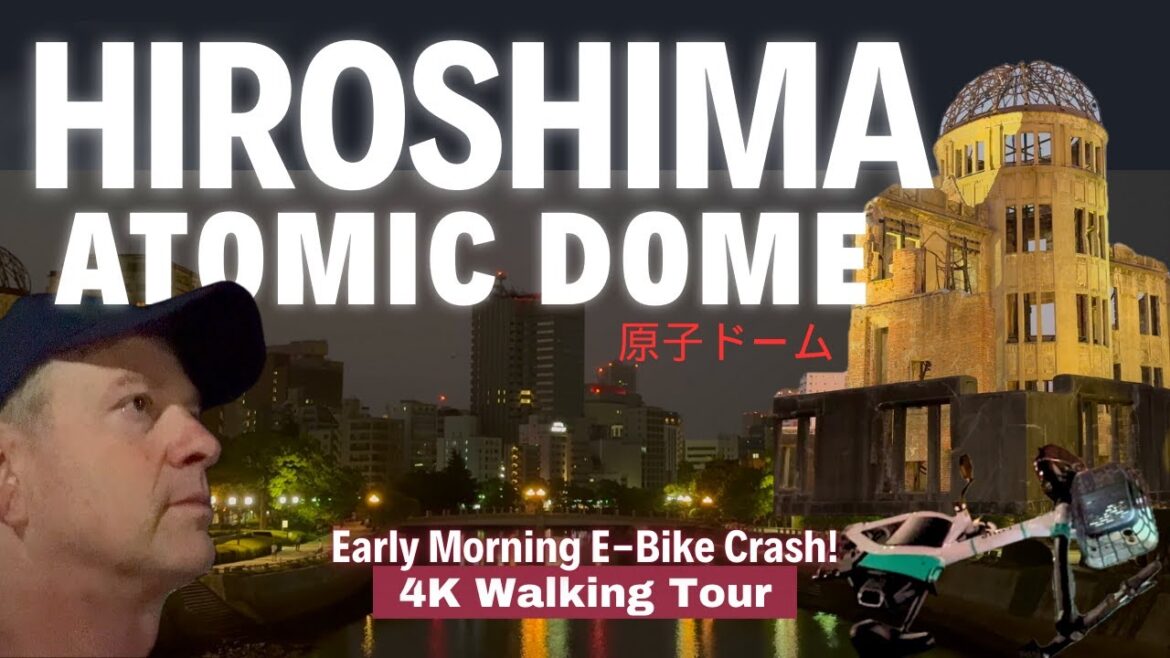Early Morning Hiroshima Memorial Walking Tour 🚲  | E-Bike Crash 💥 #Hiroshima #AtomicDome #History