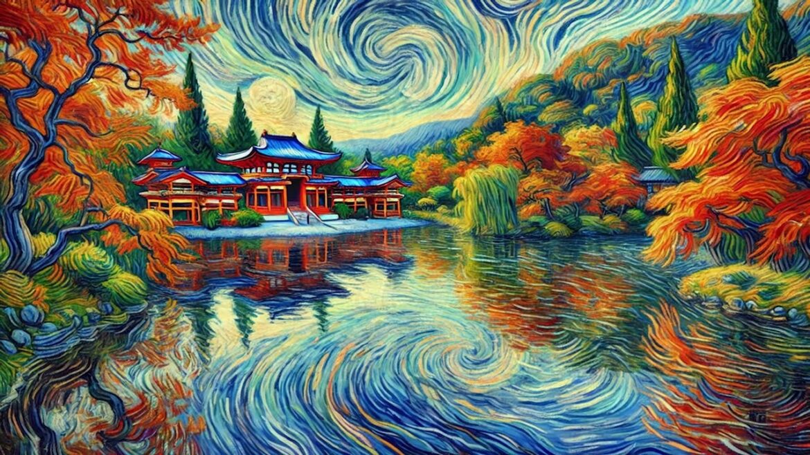 Kyoto in Van Gogh Style: A Journey Through Japan’s Timeless Beauty #Impressionist #DigitalArt