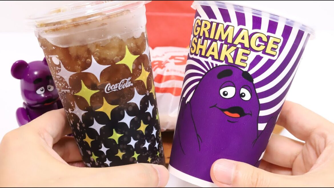 Mcdonald's Japan GRIMACE SHAKE and Coke Dry Ginger