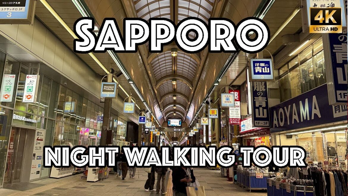 Sapporo, Hokkaido Night Walking Tour then came the Rain : Japan Fall 2024 Series [4K]
