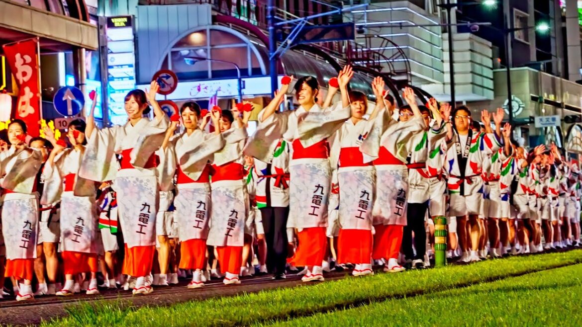 Ohara Festival (おはら祭 2024). Biggest Festival in Kagoshima, Japan. Night Parade. Ohara Festival (おはら祭 2024). Biggest Festival in Kagoshima, Japan. Night Parade.
