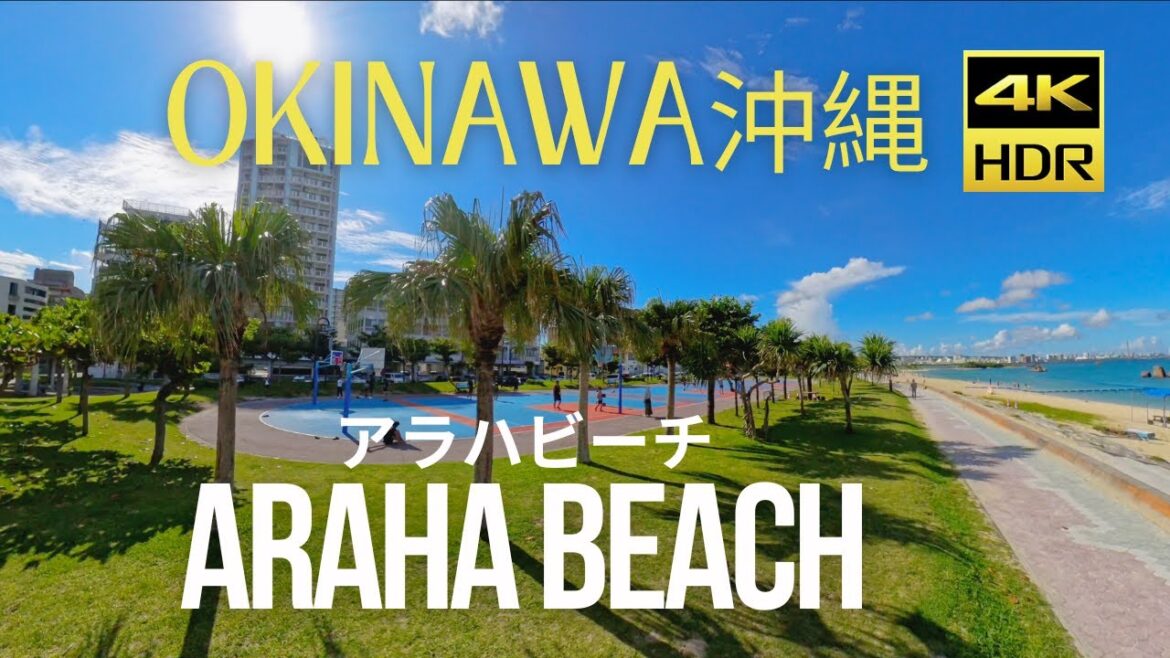 Relaxing Walk on Araha Beach in Okinawa [4K HDR]