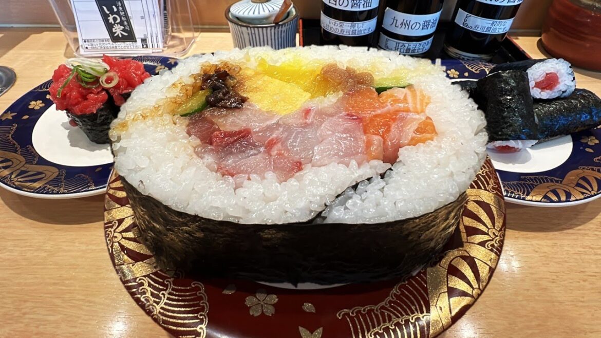 I tried the giant sushi roll! Conveyor belt sushi restaurant "Iwasakae Nakasho Main Branch"