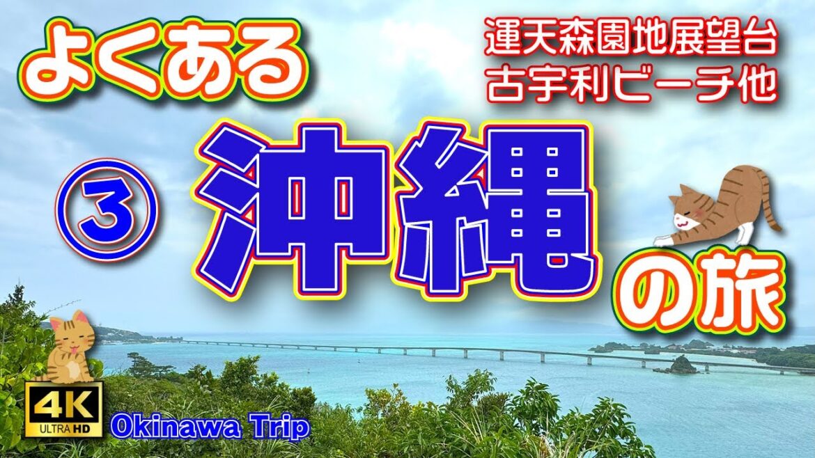 【沖縄旅行】今年の夏も〆は沖縄🌴台風ギリセーフな沖縄4泊5日の旅③（3日目前編）古宇利大橋を走ったり🚙歩いたり🚶穴場スポットから眺めたり👀【沖縄観光】Vol.113　[MULTI SUB/4K]