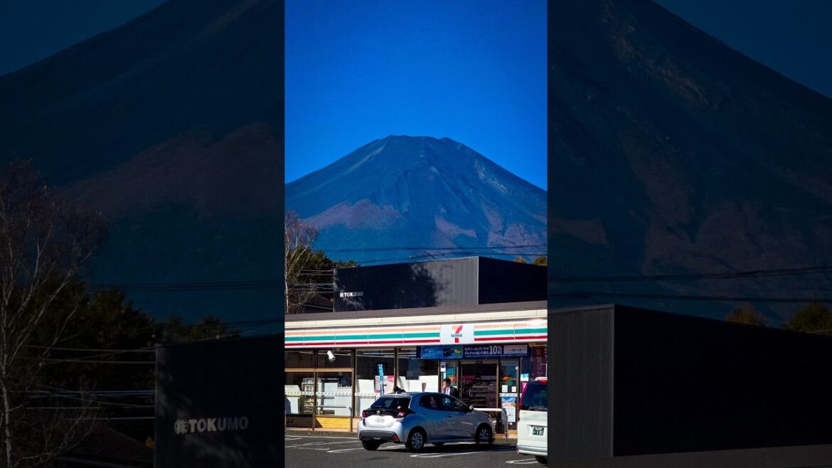 Mount Fuji with 7eleven in the foreground, how does it look? #travel #asia #japan #fuji
