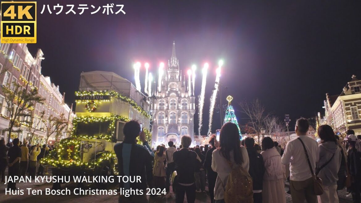 ハウステンボス(長崎佐世保)ヨーロピアンホーリークリスマス2024を歩く4k Japan Kyushu walking Huis Ten Bosch Christmas lights 2024