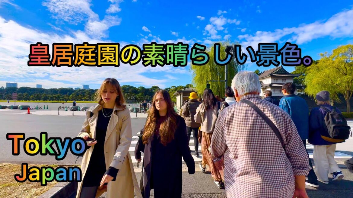 [4K HDR] Tokyo Imperial Palace Outer Garden View. # Walking Tour from Tokyo to Ginza. Japan