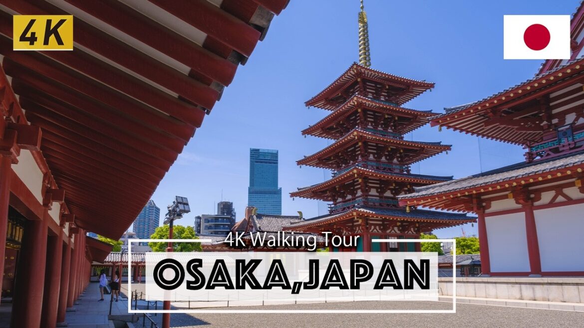 Osaka, Japan 4K Walking Tour - Temple built 1,400 years ago "Shitennoji Temple" [4K Ultra HD]