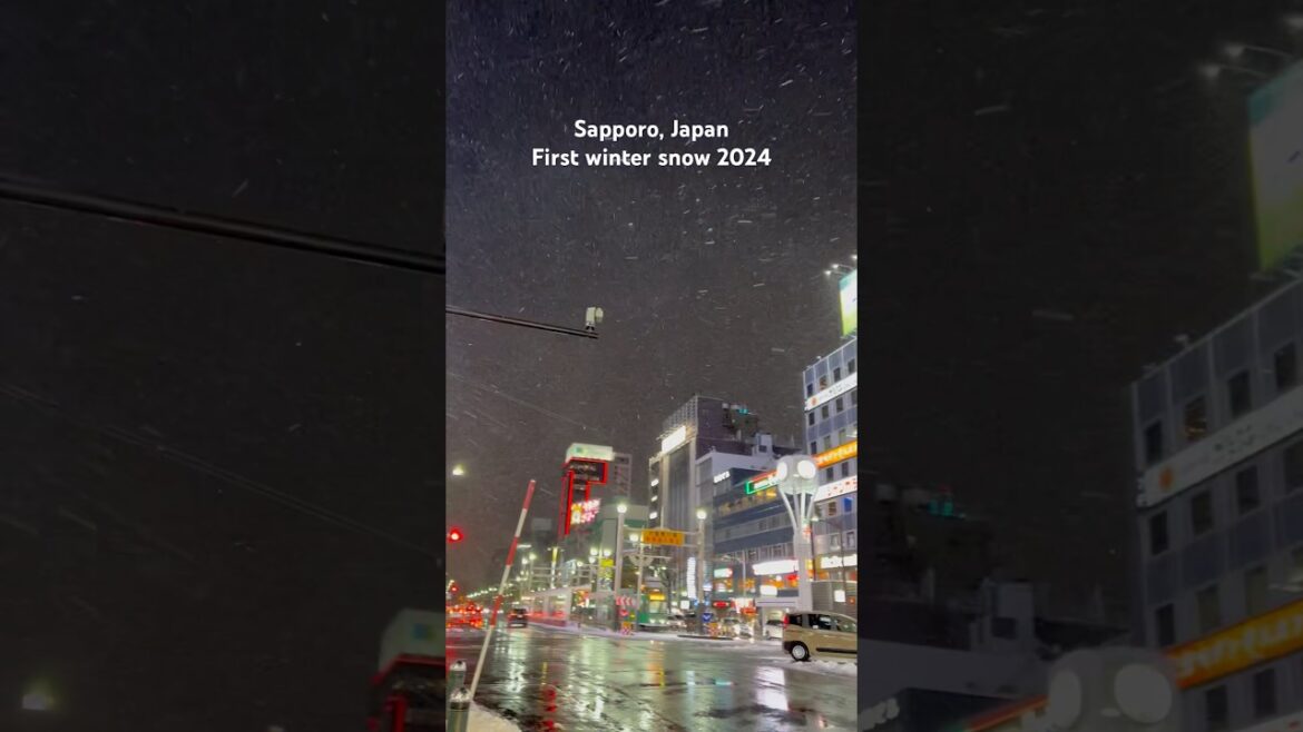 Sapporo, Japan – first winter snow – November 7, 2024 Sapporo, Japan - first winter snow - November 7, 2024