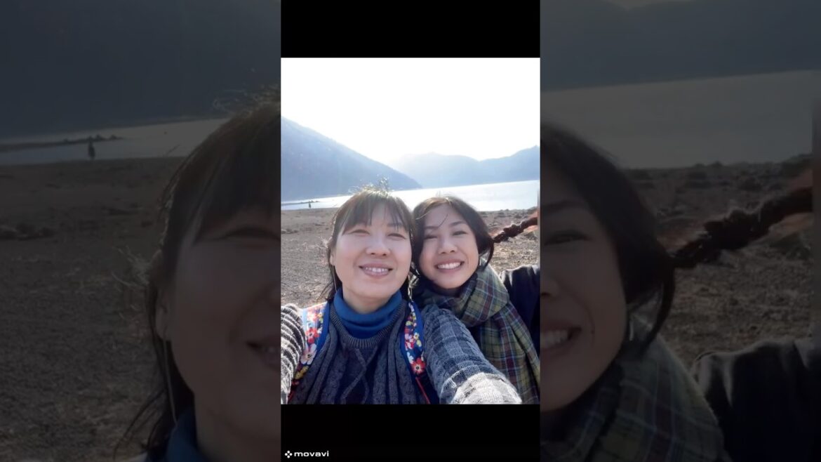 Lake Motosuko grandma waited for bus with us!
