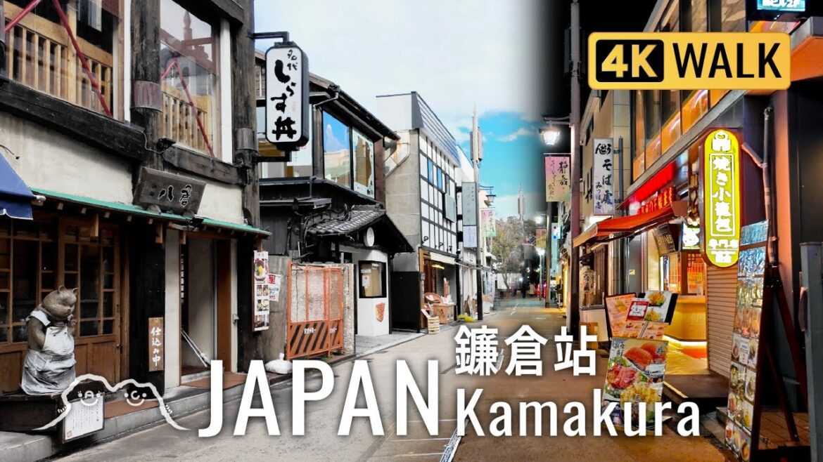Japan Kamakura Station City Center 鎌倉 - Day and Night Tour・Tokyo, Japan Walking Tour・City Sound ASMR