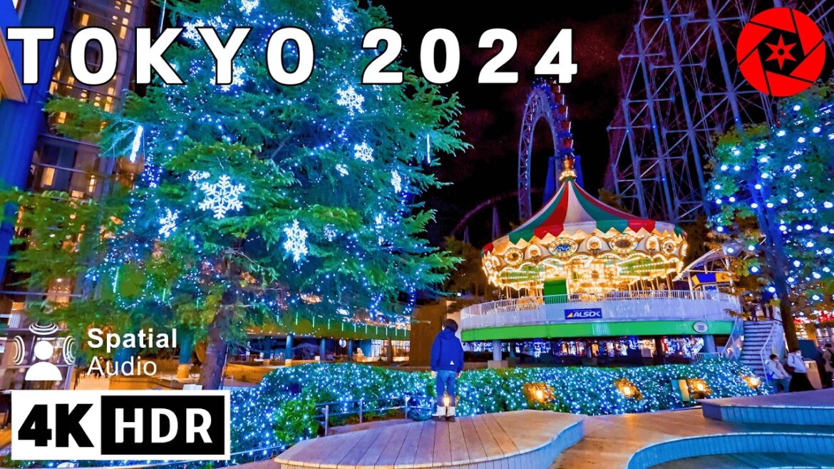 Tokyo Christmas Lights 2024 - Tokyo Dome Opening Night - 4K HDR