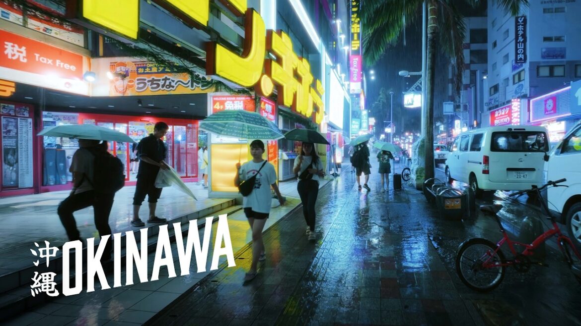 Okinawa, Japan 🇯🇵 Heavy Rain and Neon Streets
