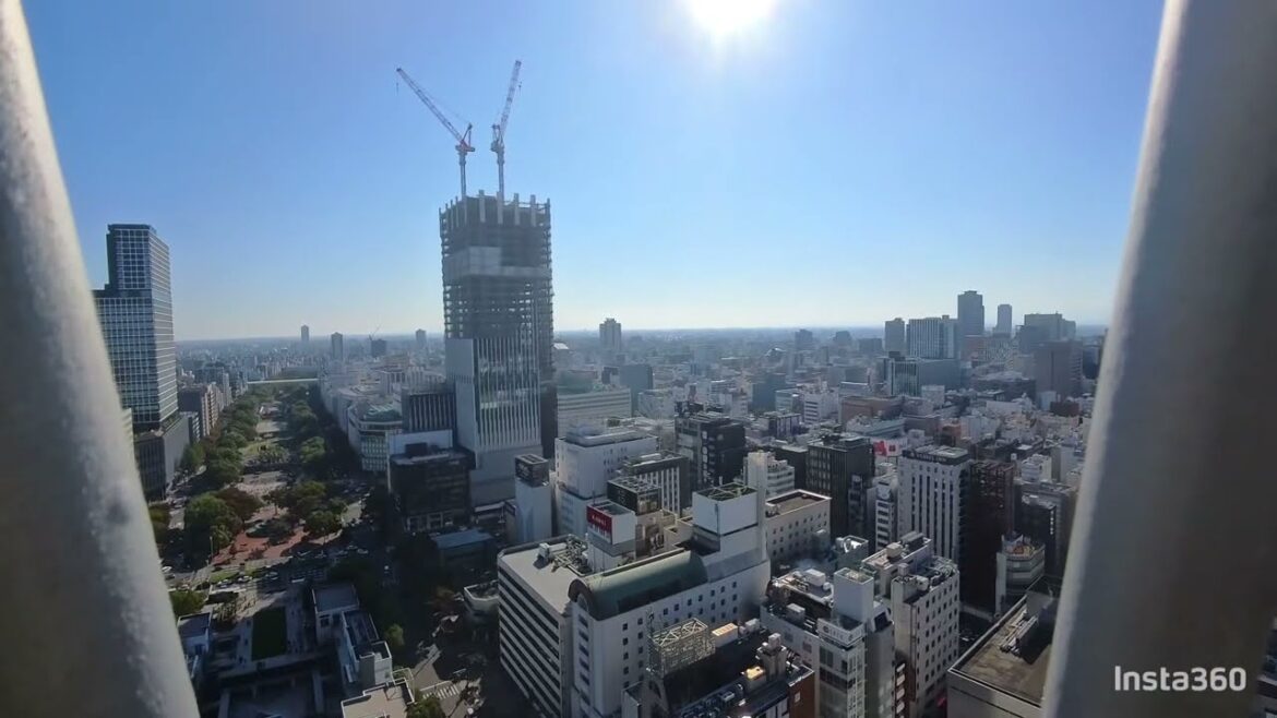 【Insta360】Looking down on the city from Nagoya TV Tower.