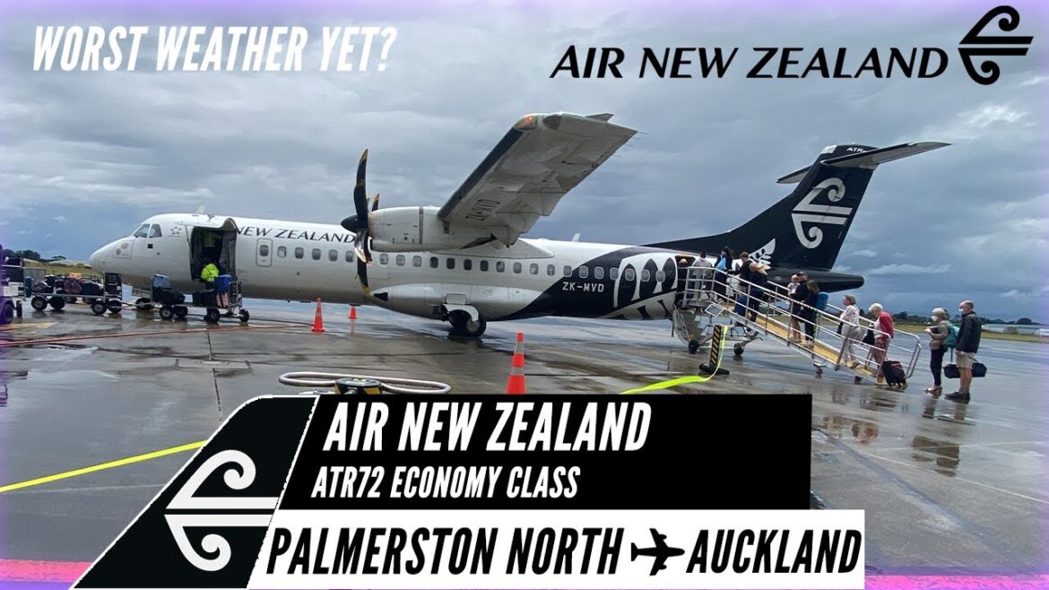 WORST WEATHER CAUSES TURBULENCE  - ATR Air New Zealand Economy Class - Palmerston North to Auckland