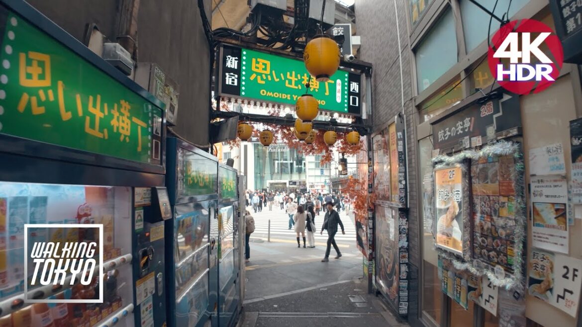 TOKYO, Shinjuku West Exit, Omoide Yokocho walking tour - Beautiful places in Japan 4K HDR