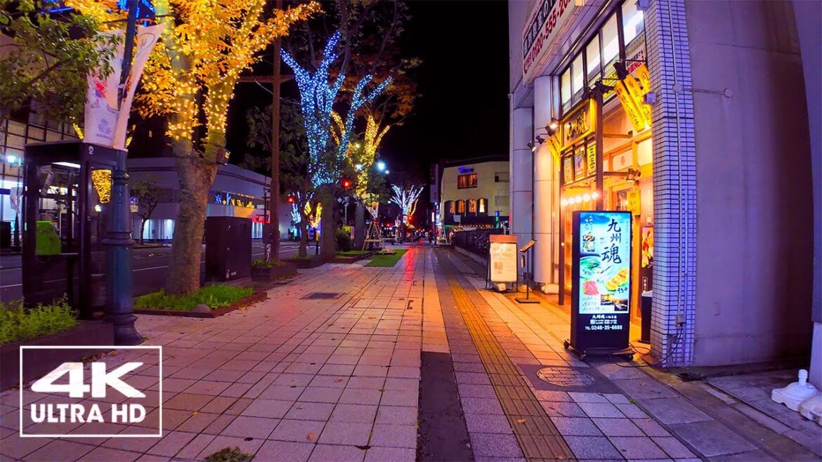 Night Stroll Around IWAKI, FUKUSHIMA | Japan POV Walking Tour /4K