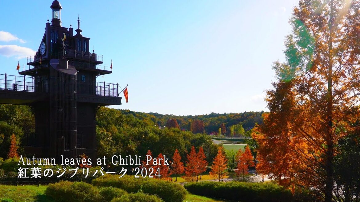 I met Totoro at the Ghibli Park in the autumn leaves!