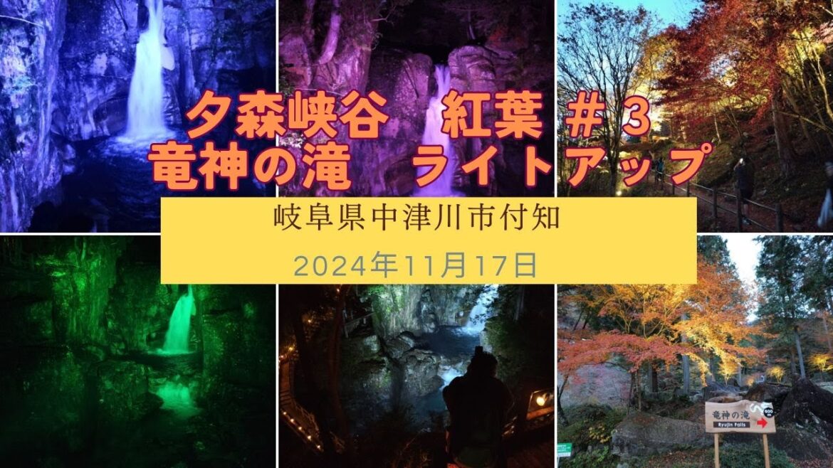 【風景と自然】夕森公園・竜神の滝ライトアップ＃３ 岐阜県中津川市 2024年11月17日