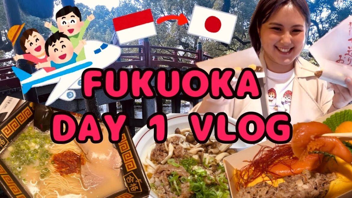 Day 1 Fukuoka Japan Kyushu Travel Vlog | Indonesia to Hakata Visit Dazaifu Tenmangu Food & Temple