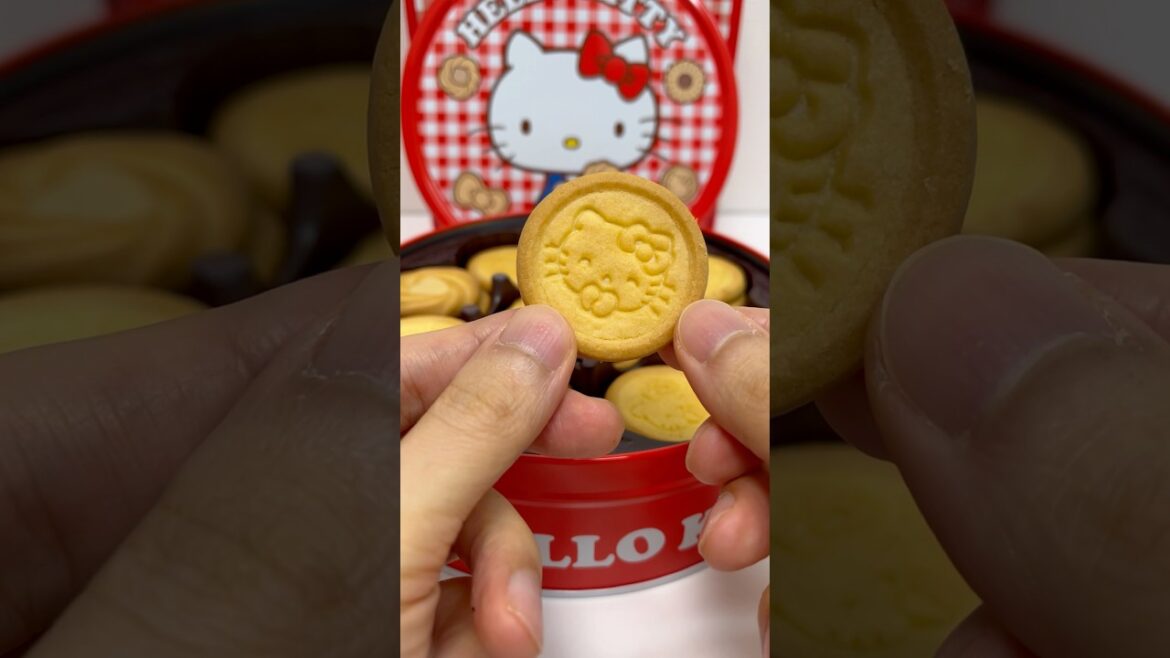 Hello Kitty Butter Cookie Tin Stick Out Her Tongue Japanese Candy #shorts