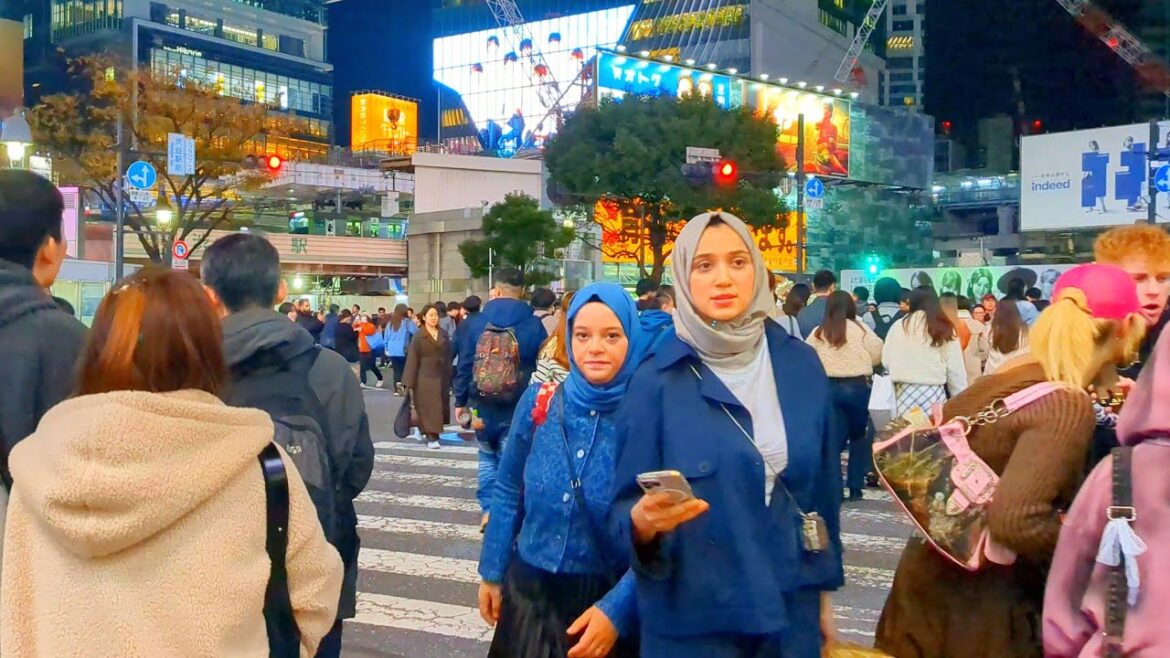 [4K] Winter Night walk in Shibuya.  Tokyo, Japan. 2024