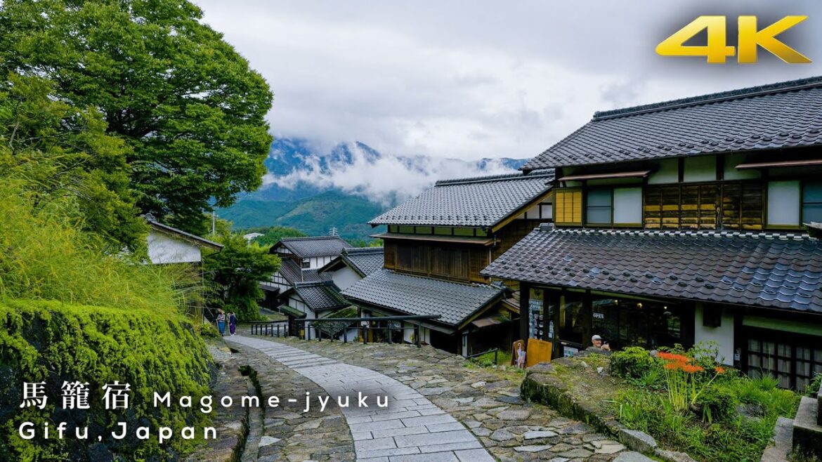 [4K JAPAN WALK] 雨の馬籠宿を散策 / Waiking around Magome-juku / Gifu