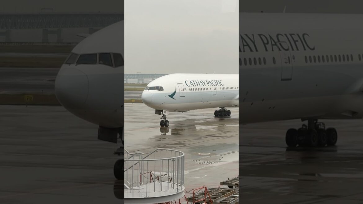 Cathay Pacific Boeing 777 taxiing at KIX Osaka Kansai airport