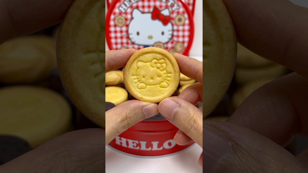 Hello Kitty Butter Cookie Tin Japanese Candy #shorts