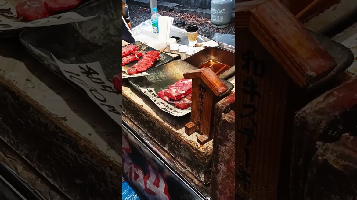 $7 BBQ Wagyu Street Foods in Kyoto Japan