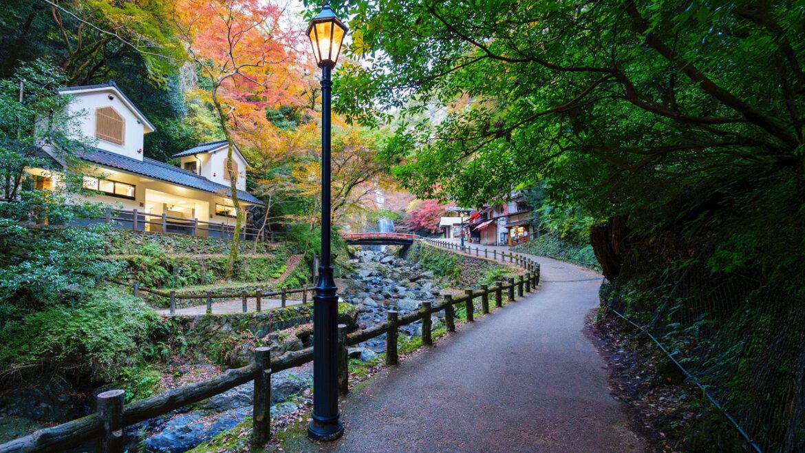 Full Autumn Color Morning Walk on Minoo River Path | Osaka, Japan 4K