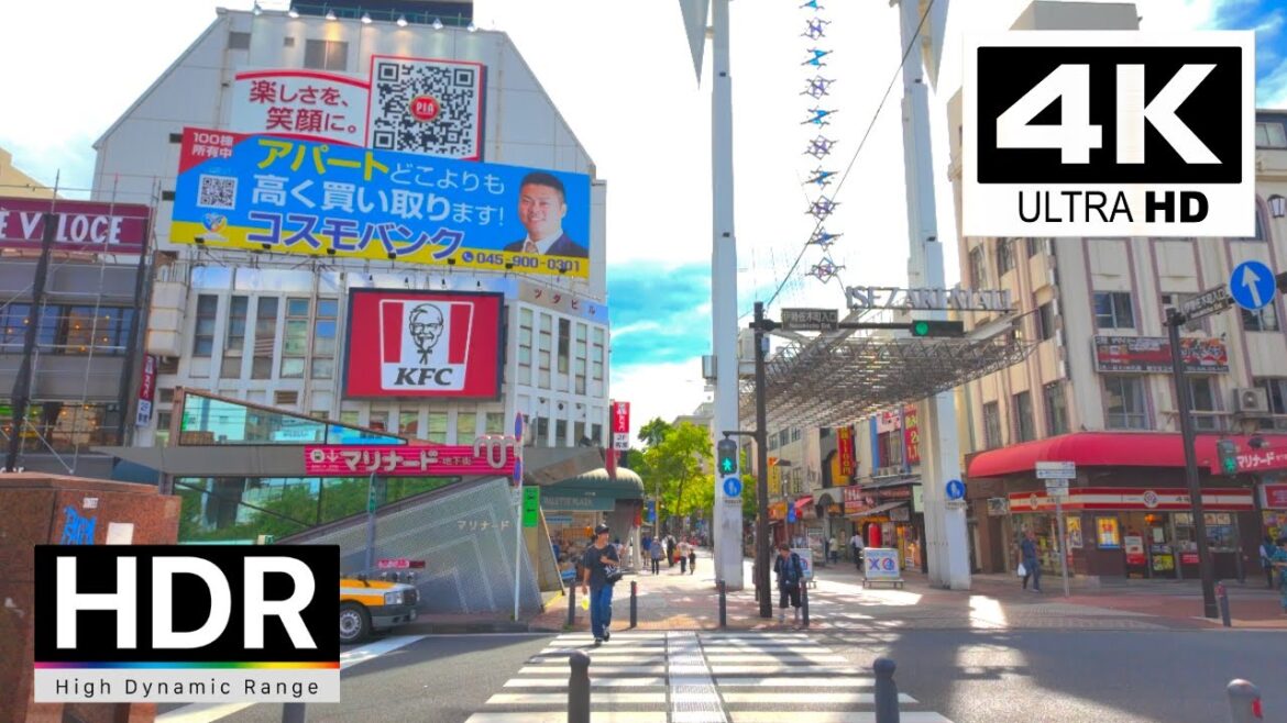 Tokyo 2024 - Yokohama 4K Summer Walking Tour, Japan Street Walk｜4K HDR 60fps