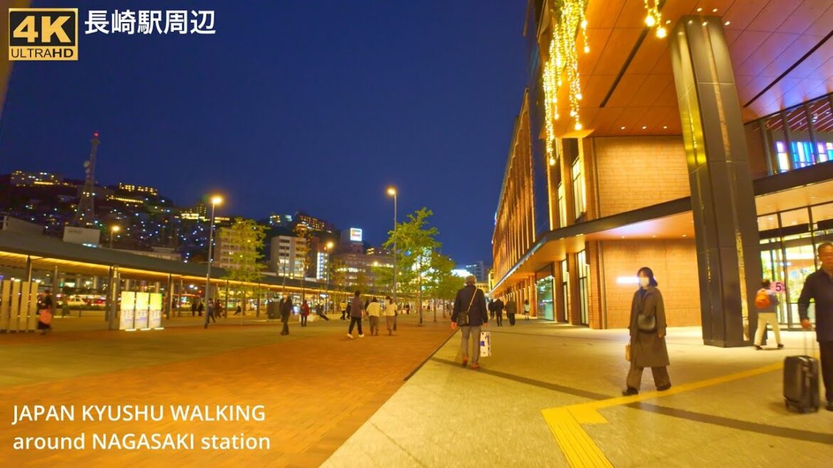 長崎駅周辺を歩く4k Japan Kyushu walking tour around Nagasaki station