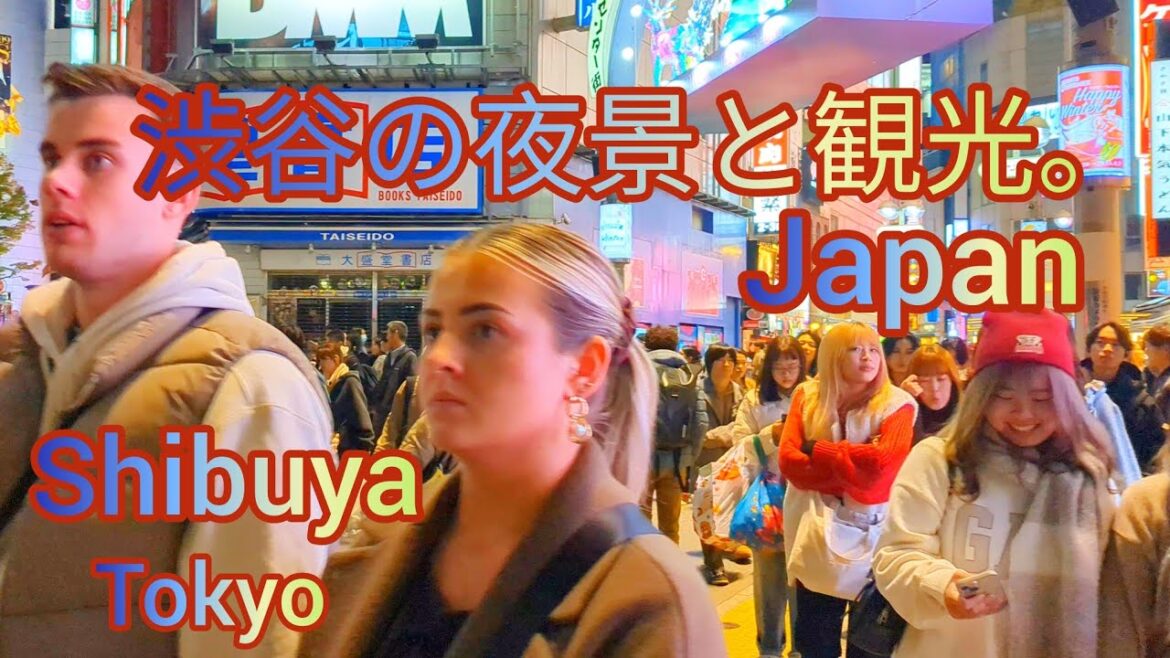 [4K] Shibuya Night Scenery and walking tour. Tokyo, Japan.