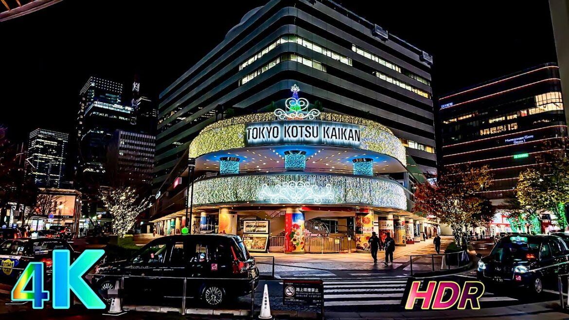 Tokyo Station to Ginza Night Walk | Yurakucho Tracks, Marunouchi Streets Tour • 4K HDR Japan