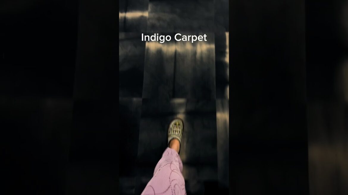 Indigo carpet at Kansai Airport in Japan