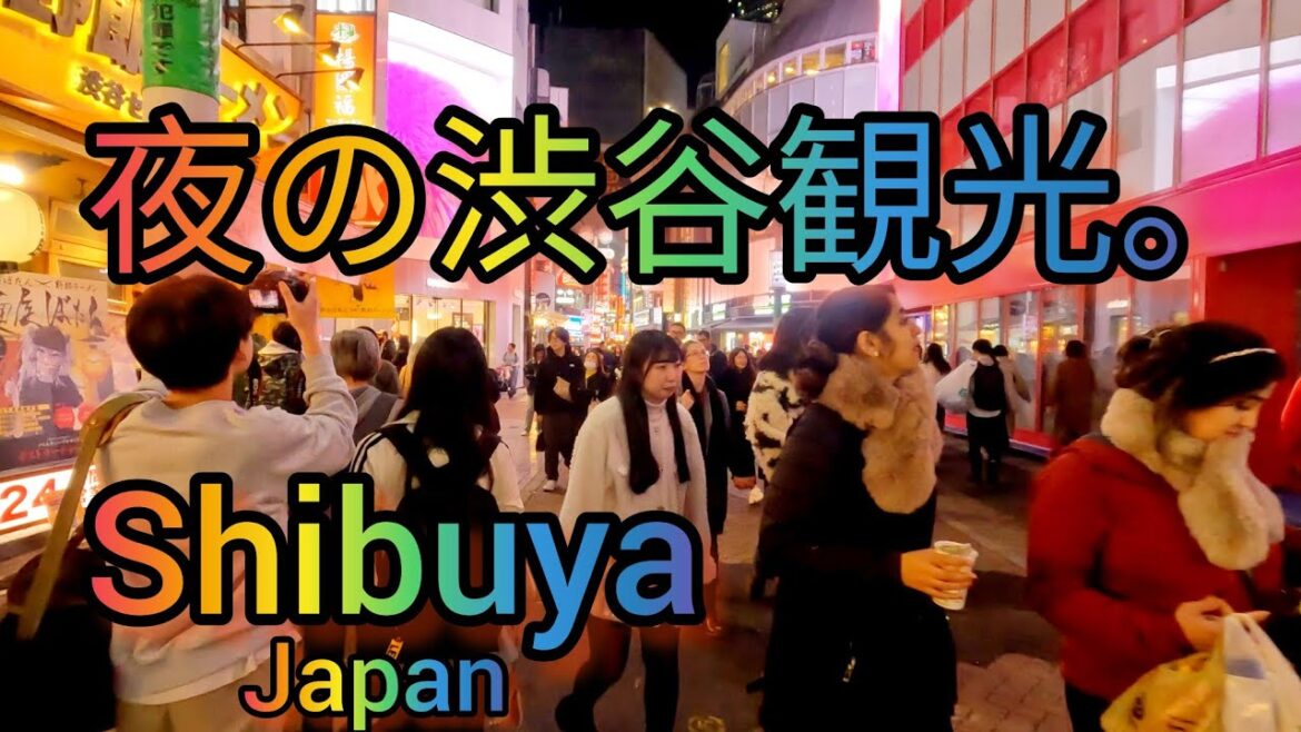 [4K] Winter Night Walking Tour in Shibuya. # Shibuya Sightseeing at night. Tokyo, Japan.