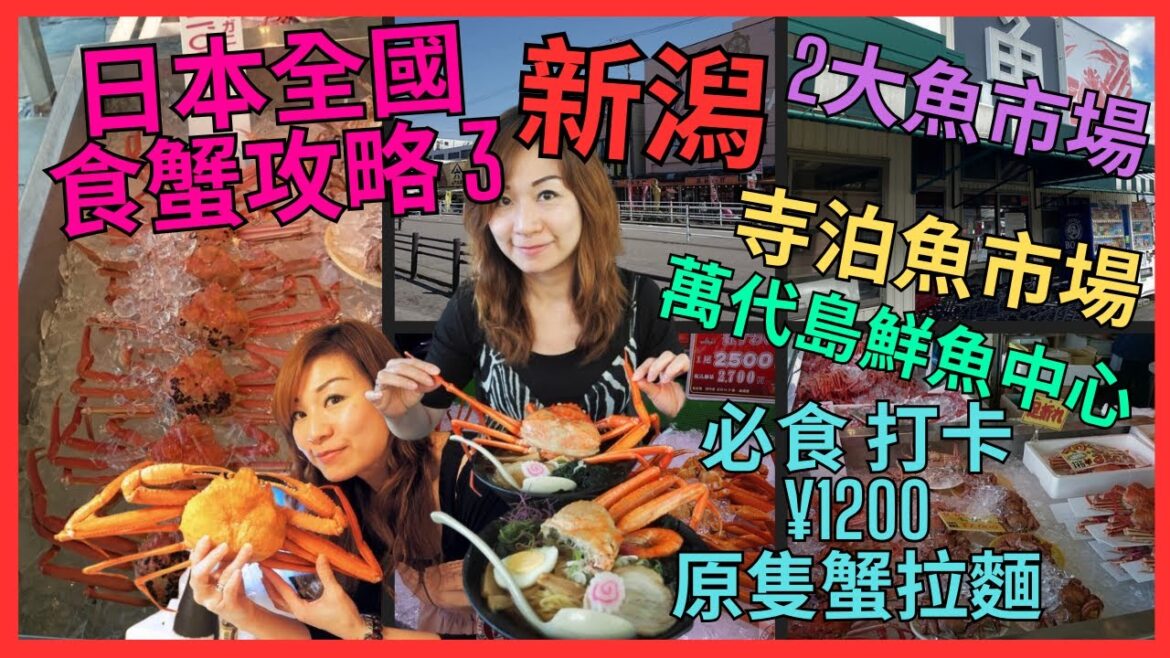 [日本全國食蟹攻略3 新潟] 行 2大 魚市場｜寺泊魚市場｜萬代島鮮魚中心｜買 紅楚蟹 松葉蟹｜¥800-¥5000 已經食到｜蟹糕 多到超猛烈｜高CP值 必食 打卡 ¥1200 原隻 紅楚蟹 拉麵｜