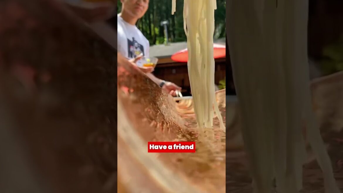 Bamboo noodle slide in Japan! Nagashi Somen