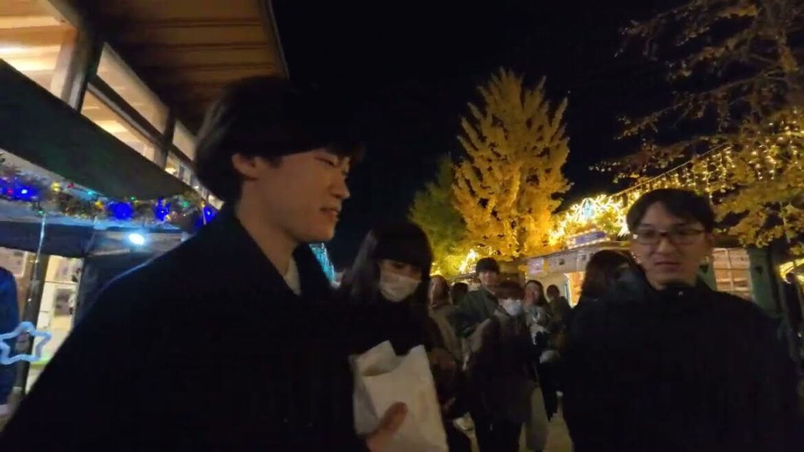 Osaka Tennoji Park Christmas Market | Walking Tour - 4K