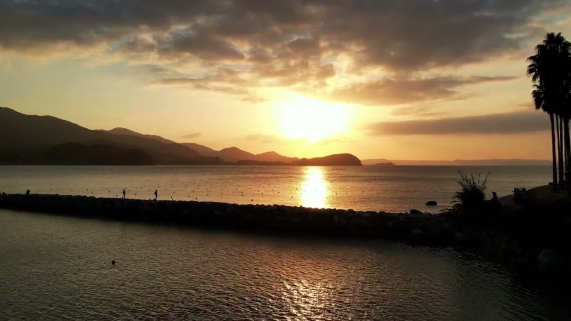 Kyushu at your Doorstep-  Nijo Fukae  beach, Sunset in Itoshima. Kyushu at your Doorstep-  Nijo Fukae  beach, Sunset in Itoshima.