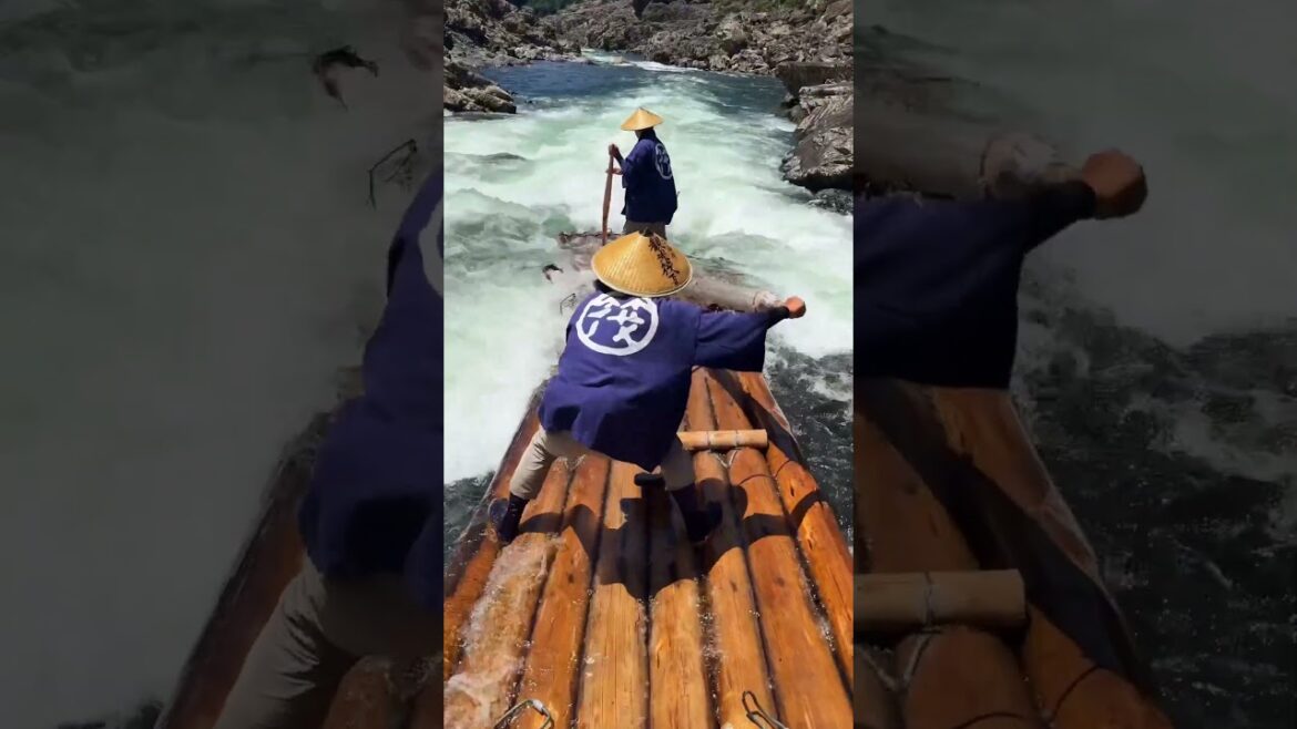 The current is WILD 😮 #travel#japan #watersport #raft #destinations