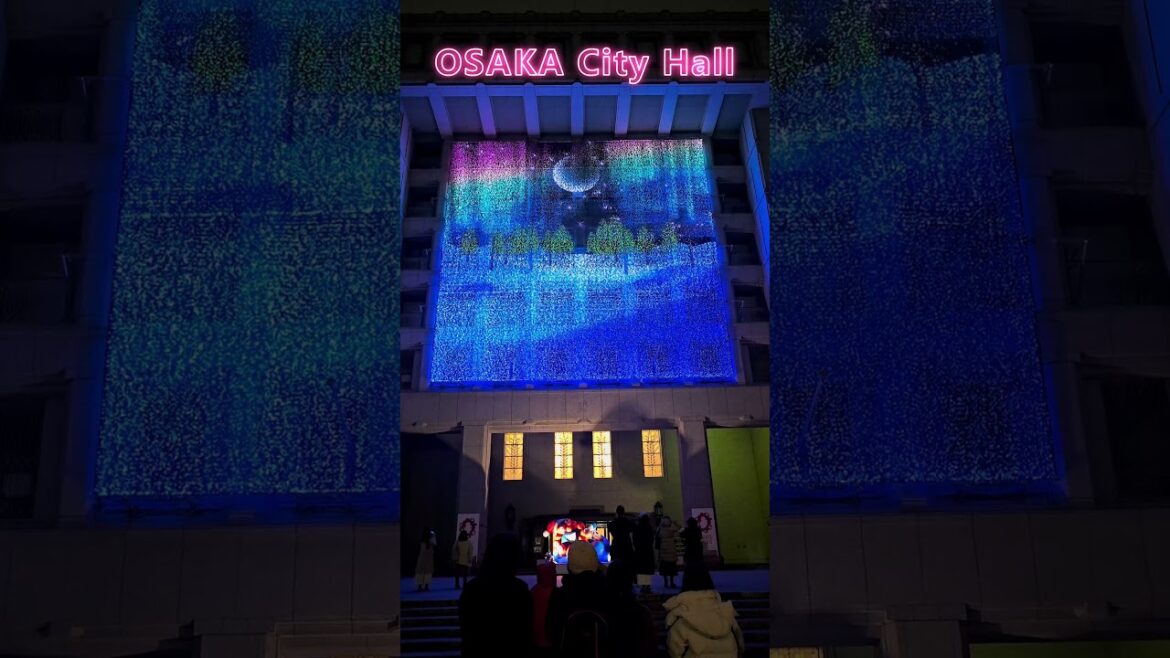 4K | OSAKA City Hall | Festival of the lights in OSAKA 2024