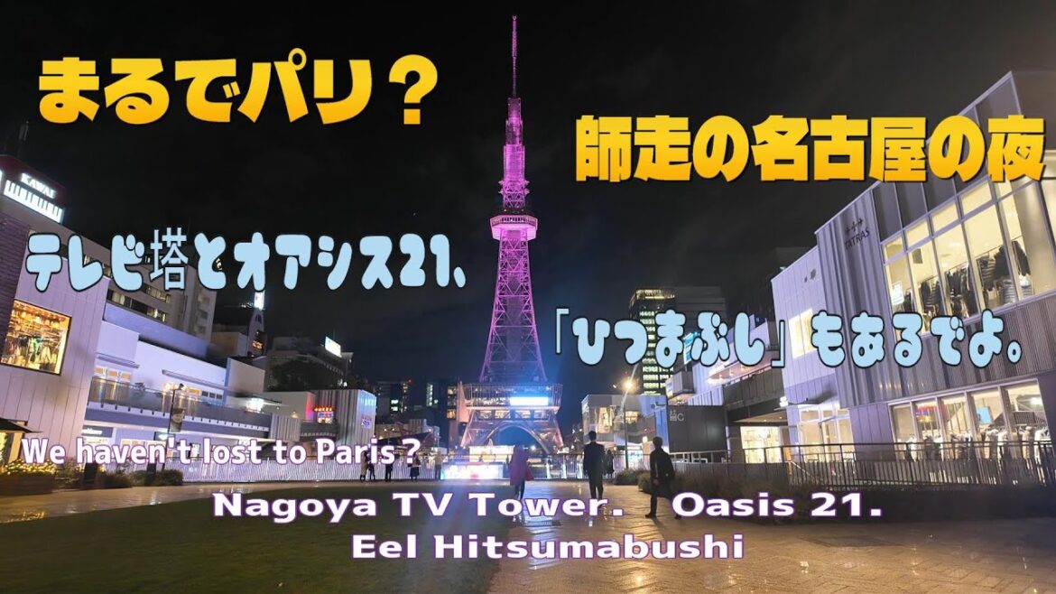 まるでパリ？　クリスマスの名古屋の夜、テレビ塔、オアシス21、ひつまぶしもあるでよ。