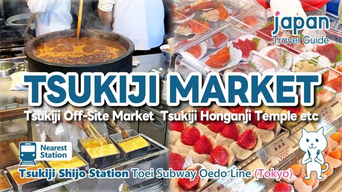 Tsukiji Market【Tsukiji Shijo Station/Tokyo】japantravel, japantrip, japanesefood, seafood, temple.