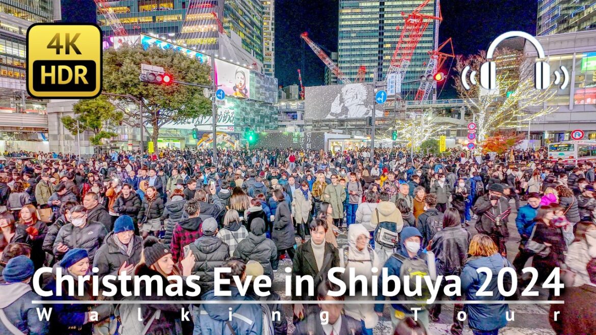 Christmas Eve in Shibuya 2024 [4K/HDR/Binaural]