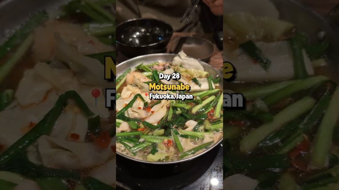 Japan’s weirdest hotpot dish? Trying Motsunabe in Fukuoka! #shorts #japan