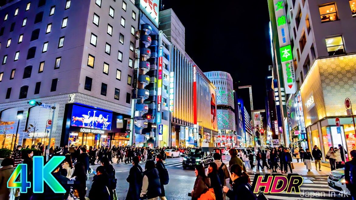Ginza Tokyo: A Christmas Night Walk in Japan | 4K HDR Walking Tour